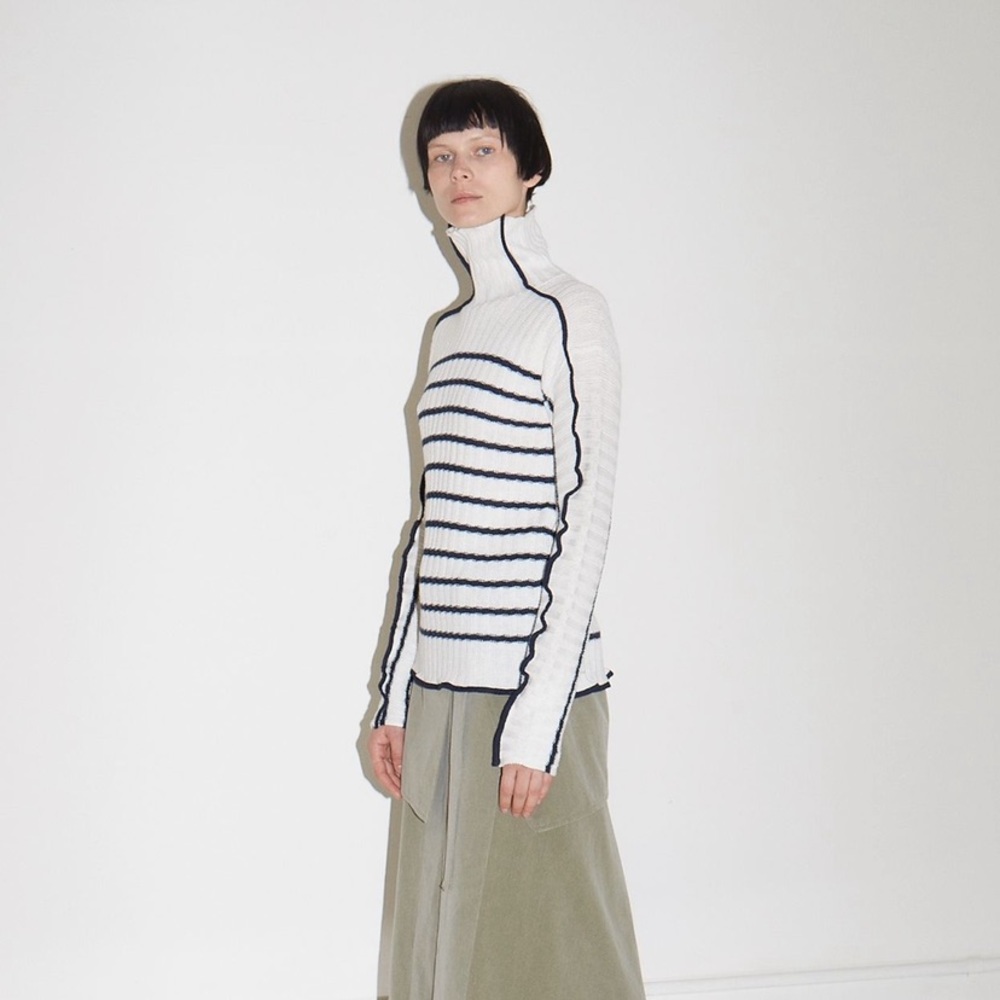 Sies Marjan Harrie Linen stripe turtleneck